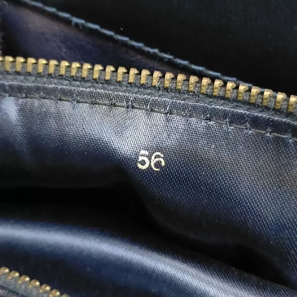 Auth Vintage Gucci Navy Blue Leather Suede Shoulder Bag Preloved Purse Old Gucci - Picture 9 of 14